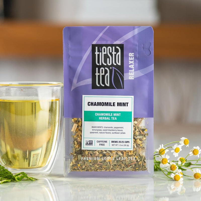 Tiesta Tea شاي تييستا شاي البابونج بالنعناع - شاي أعشاب فاخر، خالي من الكافيين، 1 أونصة في كيس قابل لإعادة الإغلاق - Image 2